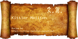 Kittler Meliton névjegykártya